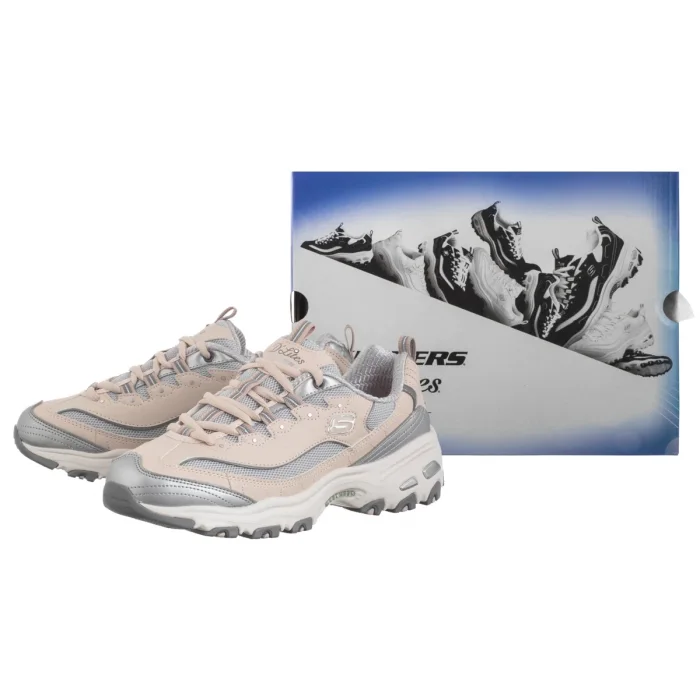 Sneakersy Skechers D'Lites - Chromatic Natural/Silver 150246/NTSL – zdjęcie 6