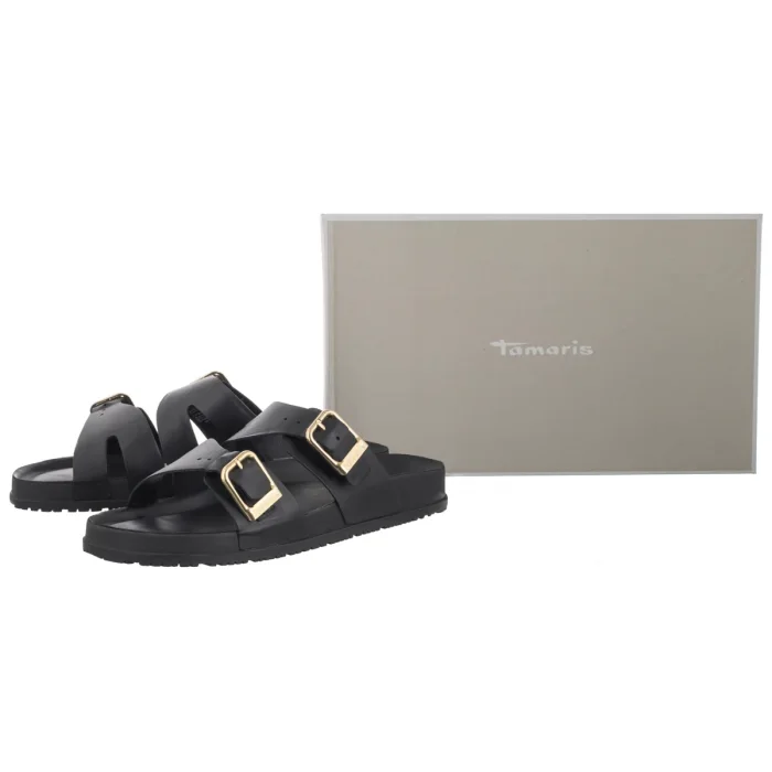 Klapki Tamaris Czarne 1-27500-44 003 Black Leather – zdjęcie 6