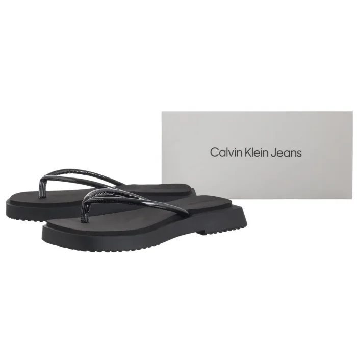 Japonki Calvin Klein Sq Low Wedge Sandal Stitch Triple Black YW0YW01716 0GJ – zdjęcie 7
