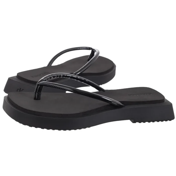 Japonki Calvin Klein Sq Low Wedge Sandal Stitch Triple Black YW0YW01716 0GJ – zdjęcie 1