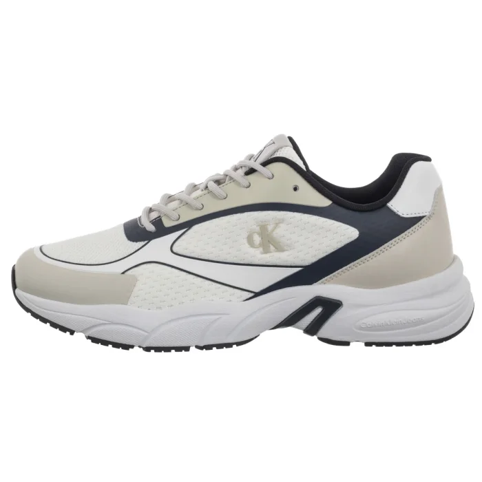 Buty Sportowe Calvin Klein Retro Tennis Low Knit Mix Bright White/Calvin Navy/Silver B YM0YM01310 0LD – zdjęcie 3