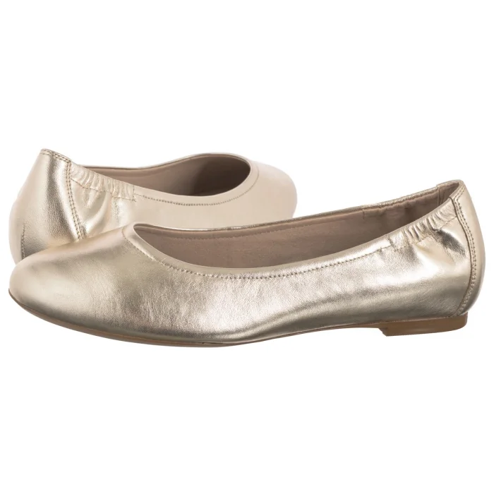 Baleriny Caprice Złote 9-22111-44 978 Lt.Gold Metal – zdjęcie 1