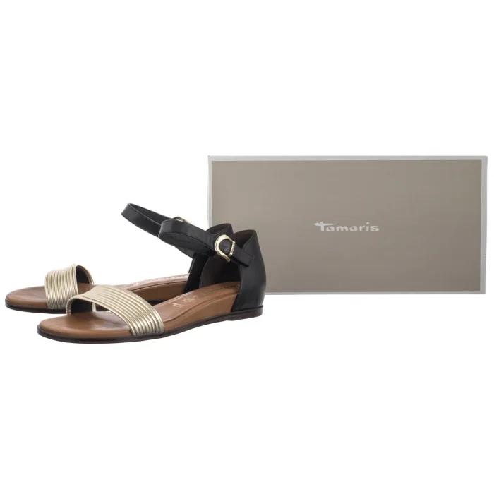 Sandały Tamaris Czarne/Złote 1-28110-42 098 Black Comb – zdjęcie 6