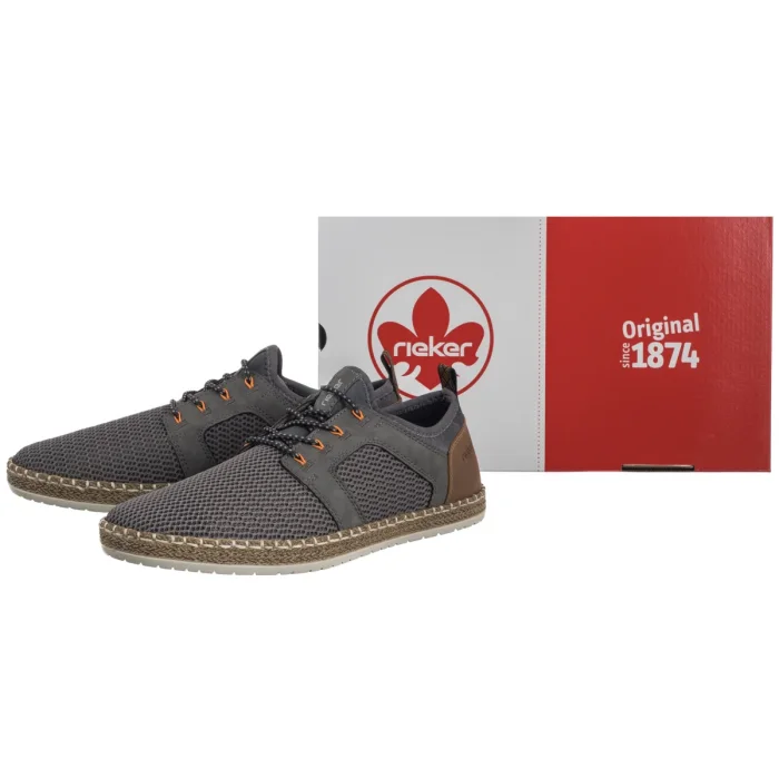 Półbuty Rieker Szare B5252-45 Grey – zdjęcie 6