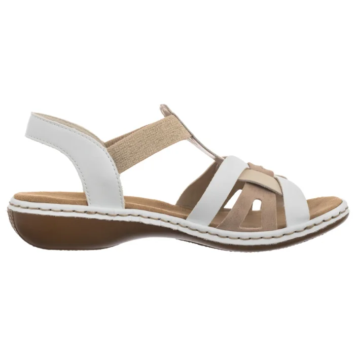 Sandały Rieker Białe 65918-81 White Combination – zdjęcie 3