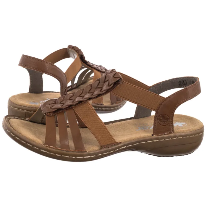 Sandały Rieker Brązowe 60809-24 Brown w ButSklep.pl