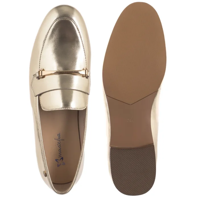 Mokasyny Maciejka Złote K6809-25/00-1 – zdjęcie 5