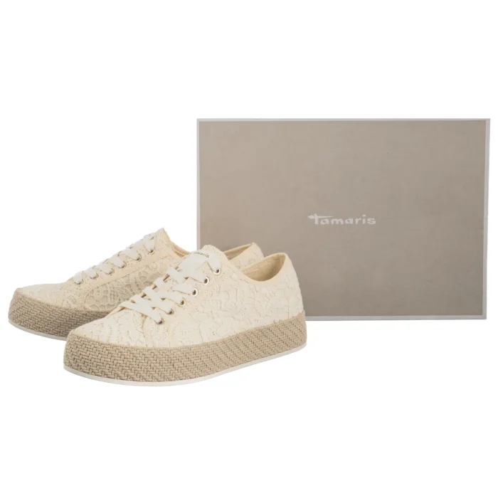 Espadryle Tamaris Beżowe 1-23625-44 474 Ivory Macramee – zdjęcie 6