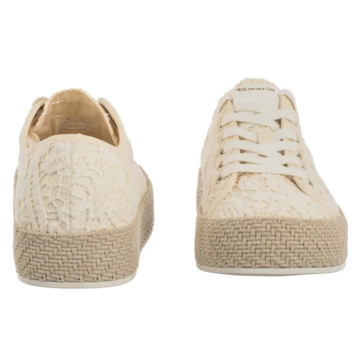 Espadryle Tamaris Beżowe 1-23625-44 474 Ivory Macramee – zdjęcie 4