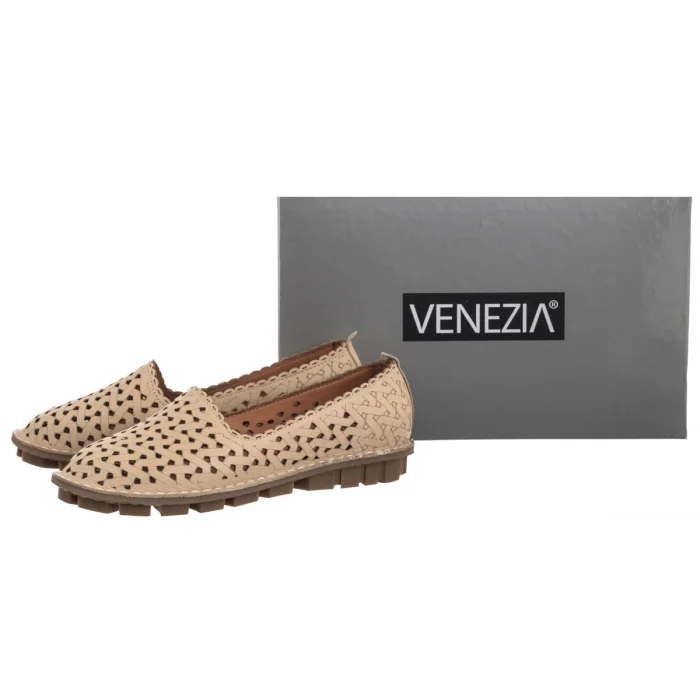 Mokasyny Venezia Beżowe B054LEBEOBM430400 – zdjęcie 6