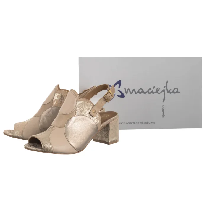 Sandały Maciejka Złote 06910-25/00-1 – zdjęcie 6