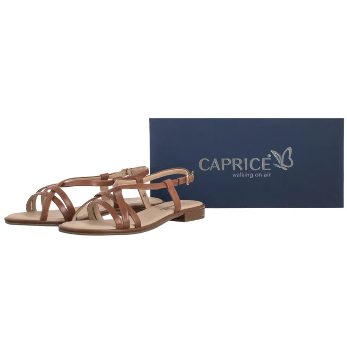 Sandały Caprice Brązowe 9-28100-44 303 Cognac Nappa – zdjęcie 6