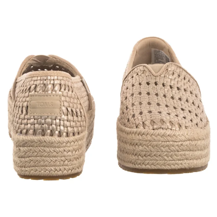 Espadryle Toms Valencia Champagne Metallic Basket Weave 10021921 – zdjęcie 4