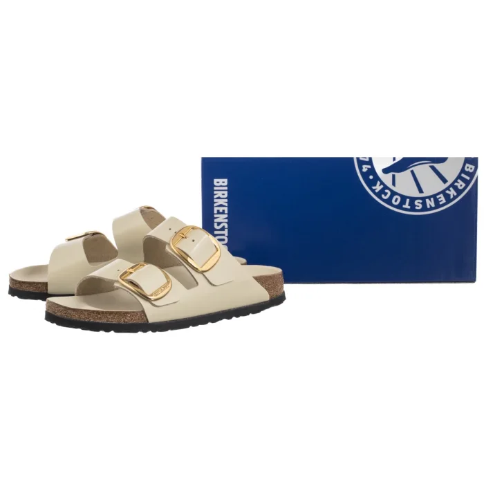 Klapki Birkenstock Arizona Big Buckle High-Shine Ecru 1026128 – zdjęcie 6