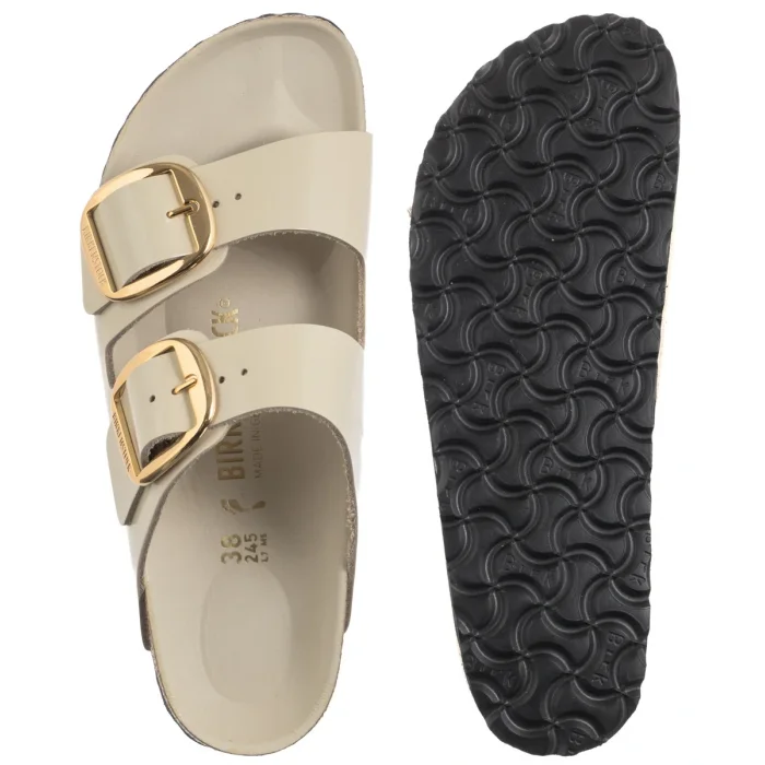 Klapki Birkenstock Arizona Big Buckle High-Shine Ecru 1026128 – zdjęcie 5