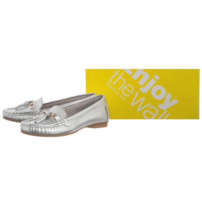 Mokasyny Filipe Srebrne 12788 AN 8274 Prata – zdjęcie 6