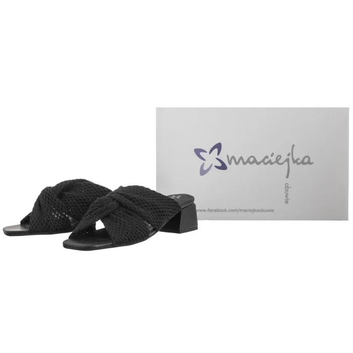 Klapki Maciejka Czarne 06955-01/00-0 – zdjęcie 6