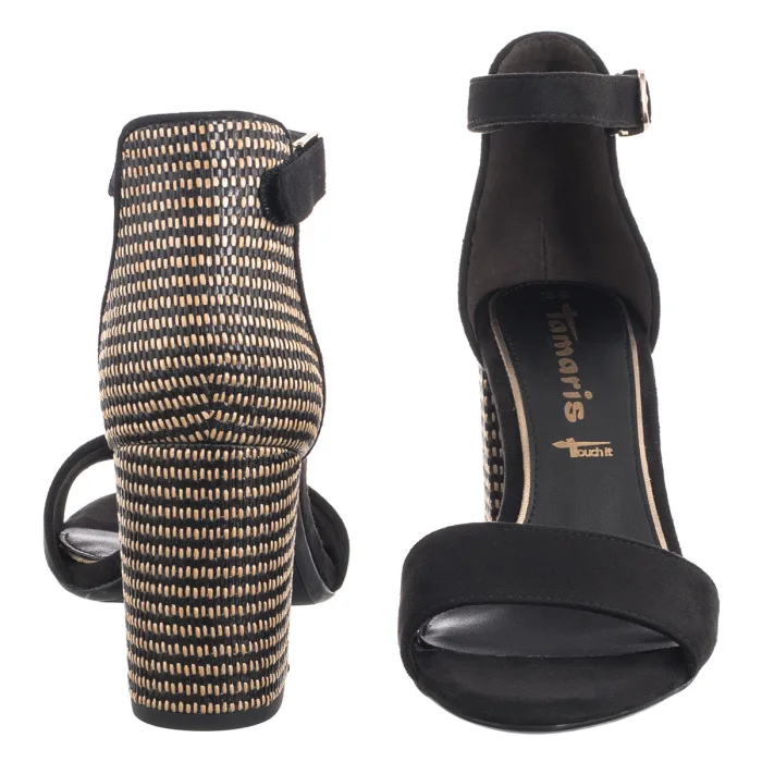 Sandały Tamaris Czarne 1-28356-42 0C8 Black Comb – zdjęcie 4