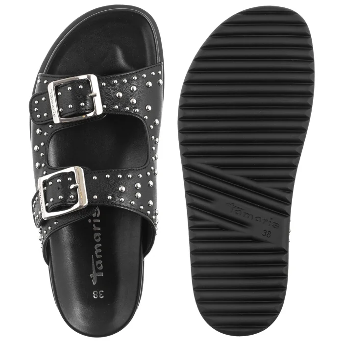 Klapki Tamaris Czarne 1-27421-44 001 Black   – zdjęcie 5