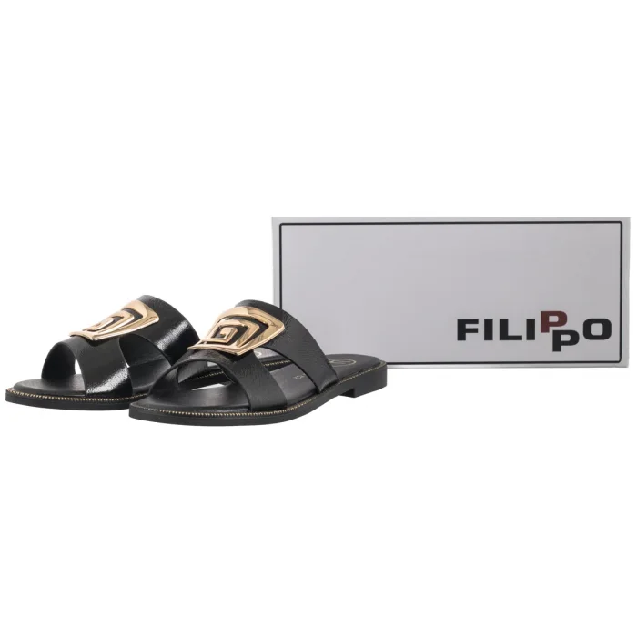 Klapki Filippo Czarne DK3703/25 BK – zdjęcie 6