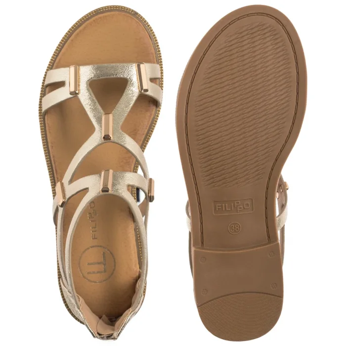 Sandały Filippo Złote DS6912/26 GO – zdjęcie 5