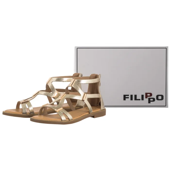 Sandały Filippo Złote DS6912/26 GO – zdjęcie 6
