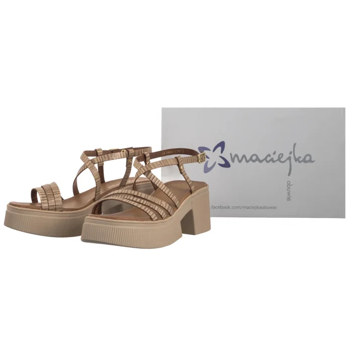 Sandały Maciejka Złote 06990-25/00-0 – zdjęcie 6