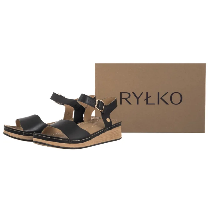 Sandały Ryłko Czarne T1G43___ _916 – zdjęcie 6