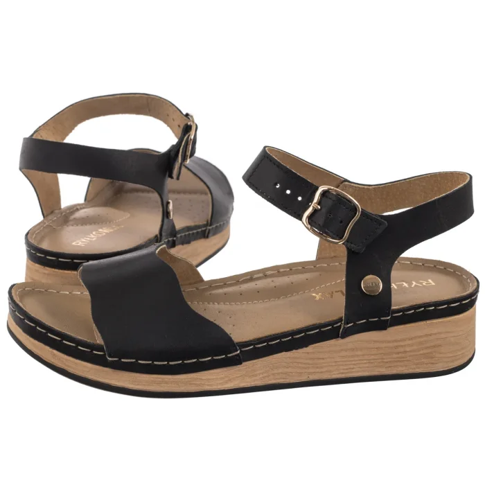 Sandały Ryłko Czarne T1G43___ _916 – zdjęcie 1