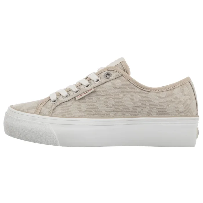 Sneakersy Calvin Klein Vulc Flatform Jacquard Aop Natural Jacquard YW0YW01965 0GA – zdjęcie 2