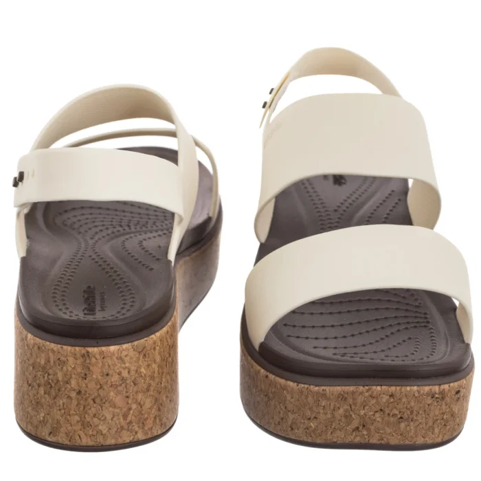 Sandały Crocs Brooklyn Cork Low Wedge Chalk 211144-0WV – zdjęcie 4