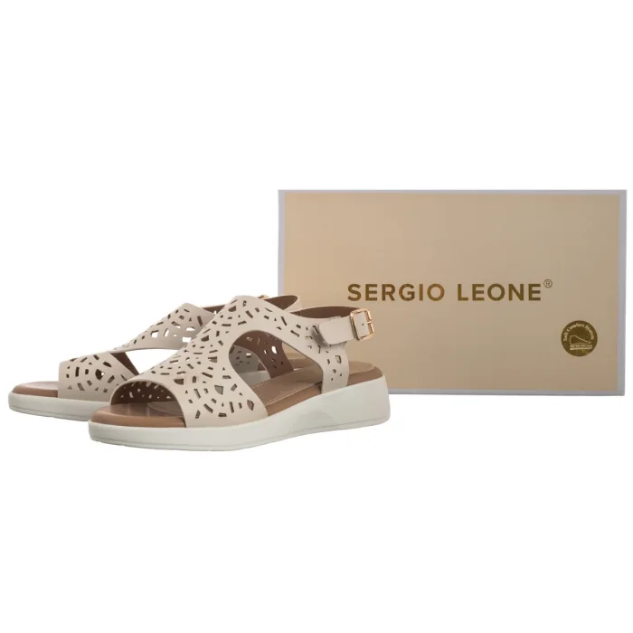 Sandały Sergio Leone Beżowe SK 850 – zdjęcie 6