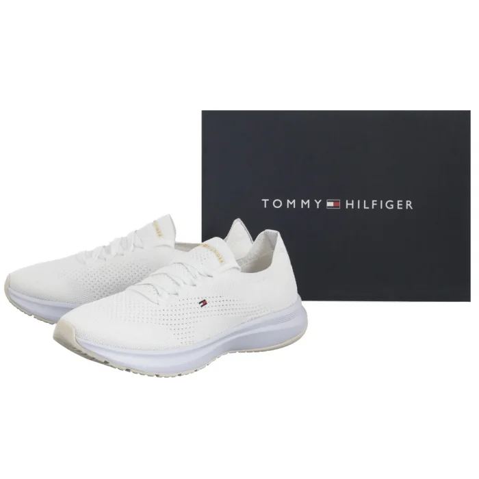 Sneakersy Tommy Hilfiger TH Knit Runner White FW0FW08813 YBR – zdjęcie 6