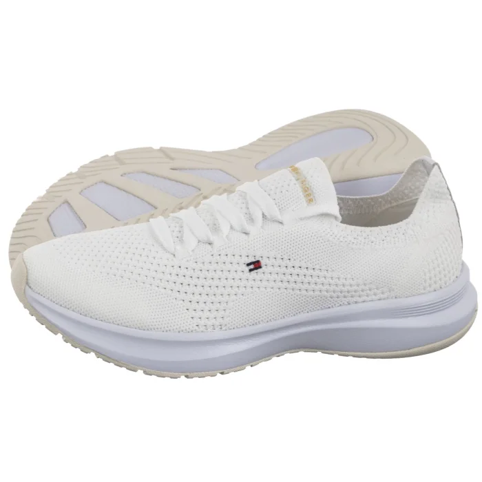 Sneakersy Tommy Hilfiger TH Knit Runner White FW0FW08813 YBR – zdjęcie 1
