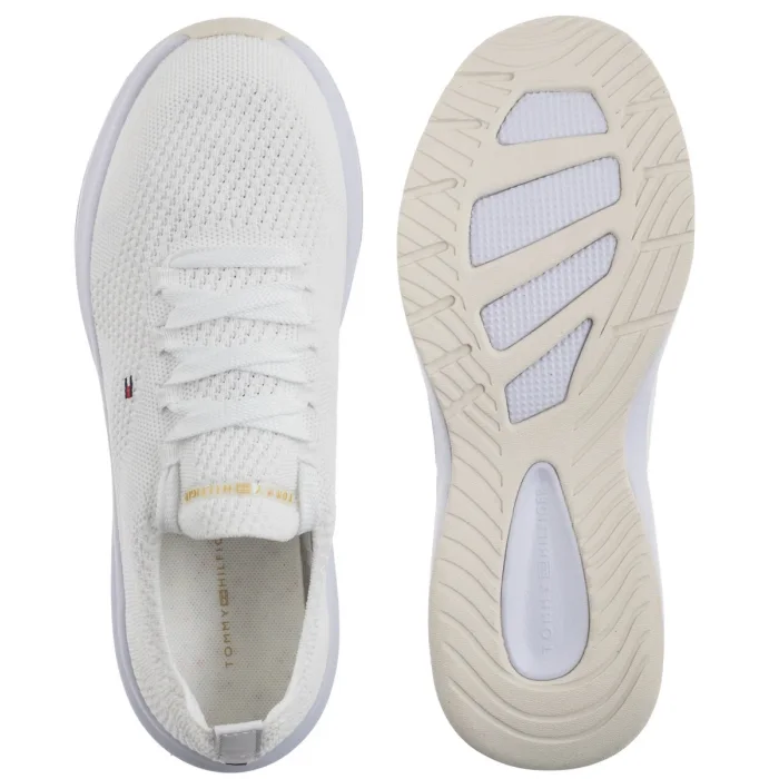 Sneakersy Tommy Hilfiger TH Knit Runner White FW0FW08813 YBR – zdjęcie 5
