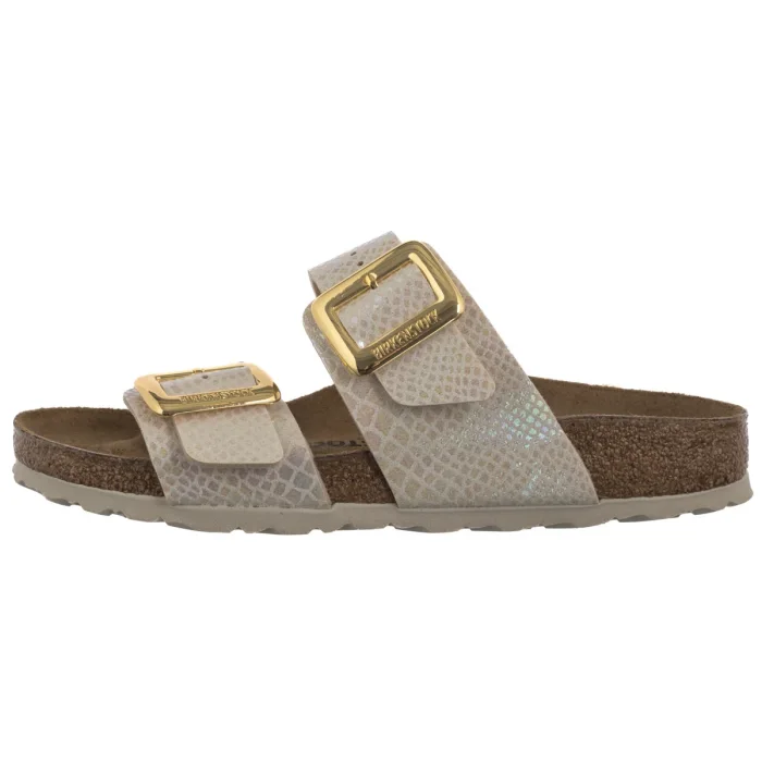 Klapki Birkenstock Sydney Cushion Buckle Shiny Snake Cream 1030258 – zdjęcie 2