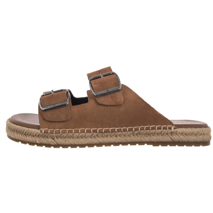 Klapki Tommy Hilfiger Flex Jutte Hilfiger Suede Sandal Fudge Brown FM0FM05503 GQM – zdjęcie 2