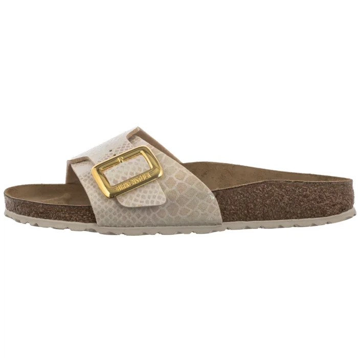 Klapki Birkenstock Catalina Cushion Buckle Shiny Snake Cream 1030360 – zdjęcie 2