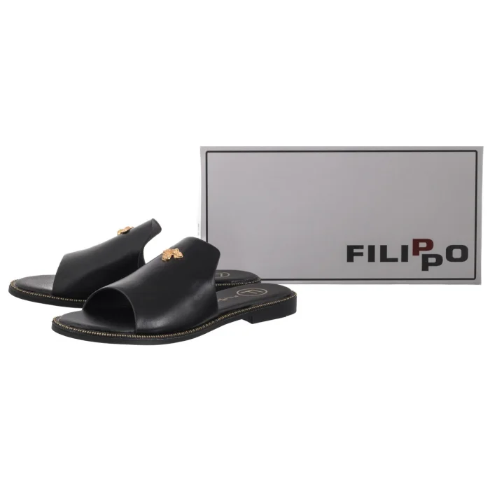 Klapki Filippo Czarne DK6975/25 BK – zdjęcie 5