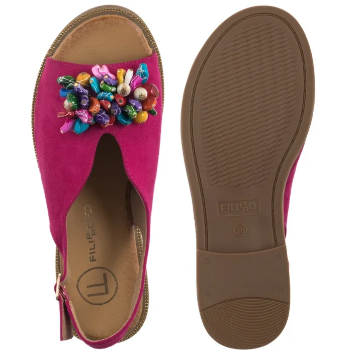 Sandały Filippo Fuksja DS6230/26 FH – zdjęcie 5