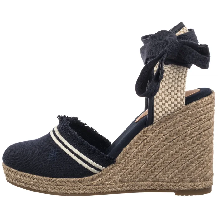 Espadryle Tommy Hilfiger Fringe Canvas High Wedge Space Blue FW0FW08878 DW6 – zdjęcie 2