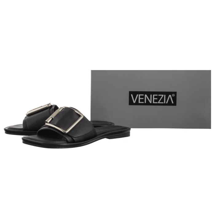 Klapki Venezia Czarne R020LEBLOBK144 – zdjęcie 6