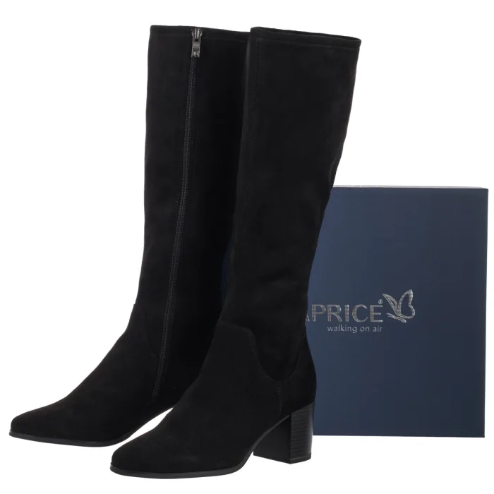 Kozaki Caprice Czarne 9-25503-45 044 Black Stretch Vegan – zdjęcie 6