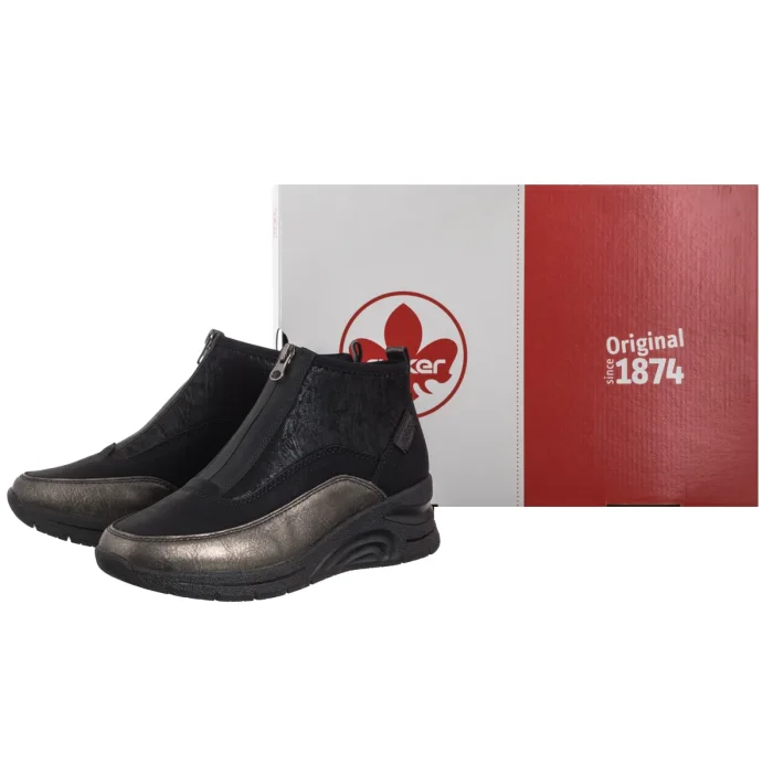 Botki Rieker Czarne N9362-01 Black Combination – zdjęcie 6