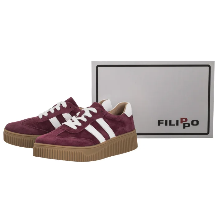 Sneakersy Filippo Bordowe DP6776/25 BG – zdjęcie 6