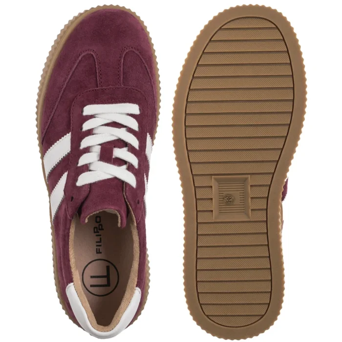 Sneakersy Filippo Bordowe DP6776/25 BG – zdjęcie 5