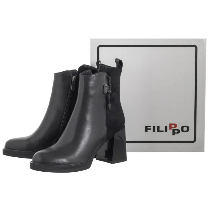 Botki Filippo Czarne DBT7358/25 BK – zdjęcie 6