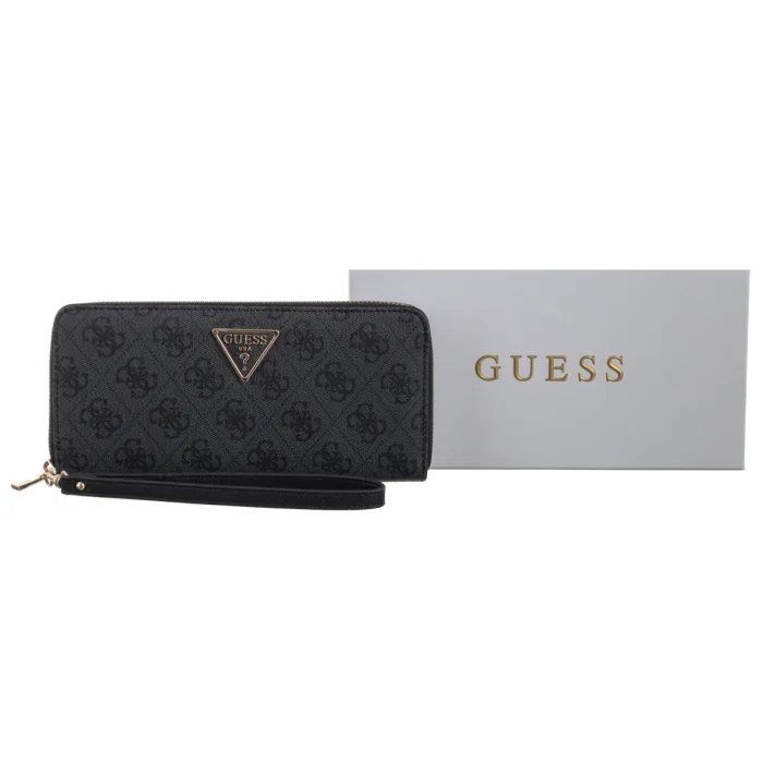 Portfel Guess Laurel II Slg Large Zip Around SWSG74 59146 Coal Logo – zdjęcie 6