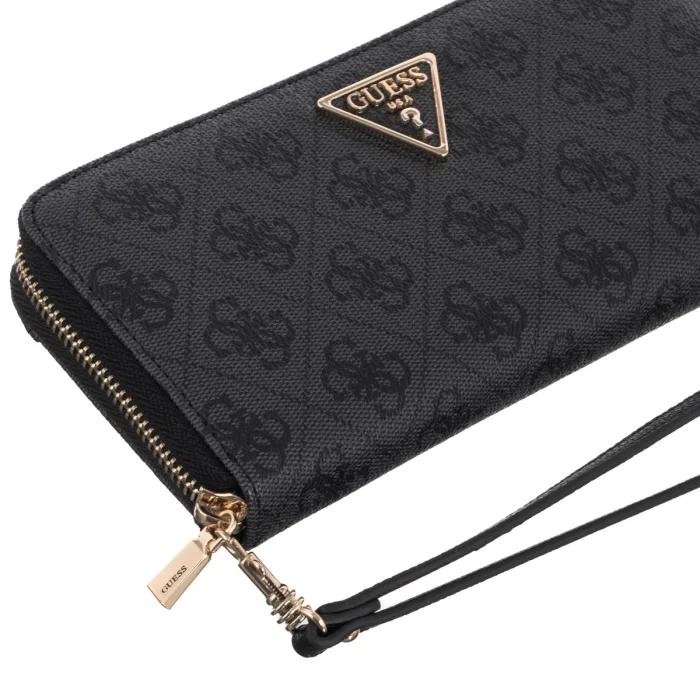 Portfel Guess Laurel II Slg Large Zip Around SWSG74 59146 Coal Logo – zdjęcie 3