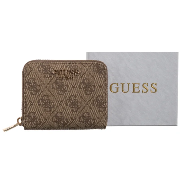 Portfel Guess Laurel II Slg Small Zip Around SWSG74 59137 Latte Logo – zdjęcie 6